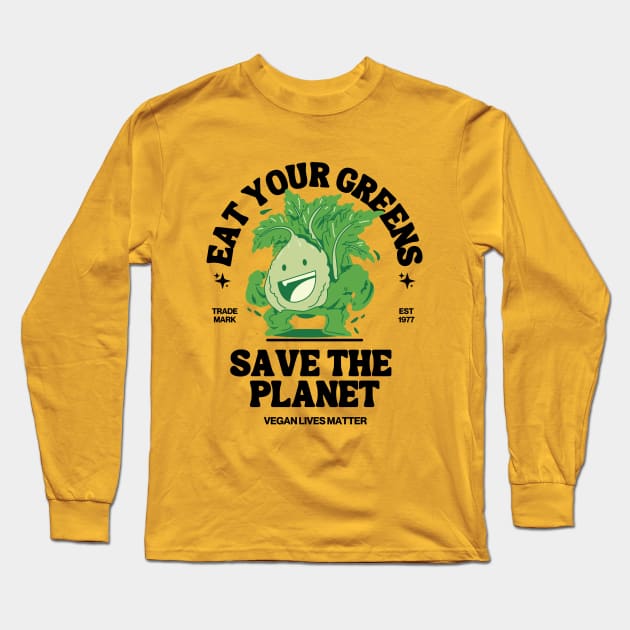 Eat your veggies, save the planet Long Sleeve T-Shirt by Teessential